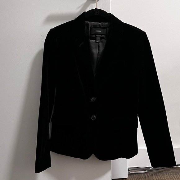 J Crew Velvet Blazer - Black - Size 0 - Picture 1 of 2